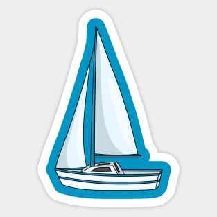 Sailboat cartoon illustration Sticker